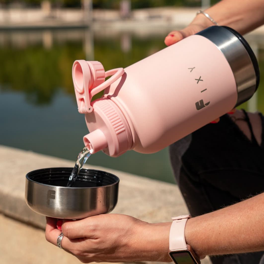 Botella de agua portátil rosa - FIXYPET