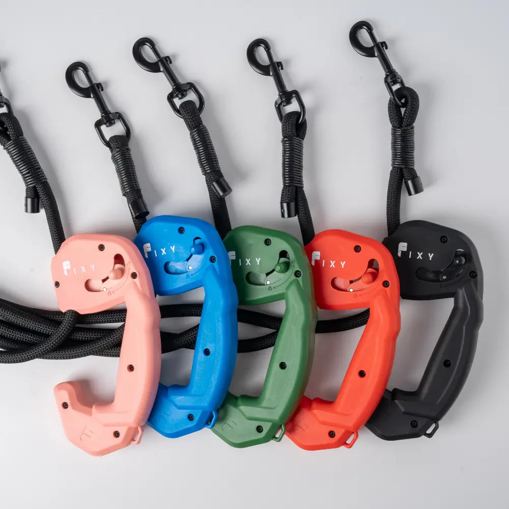 Correas FIXY para perros de alta calidad, con diseño ergonómico y sistema de ajuste rápido para máximo control y comodidad durante los paseos.